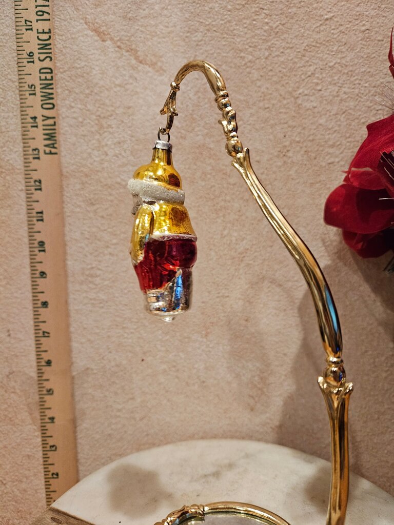 Gold and Red Santa Ornament Display Stand