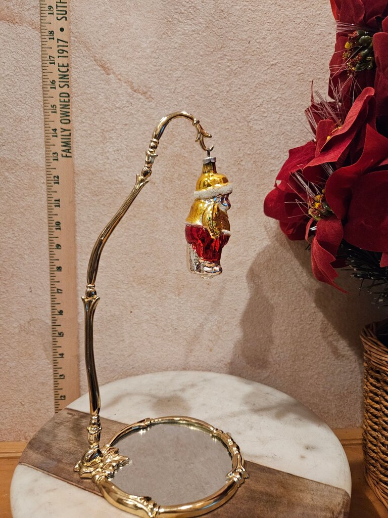 Gold and Red Santa Ornament Display Stand