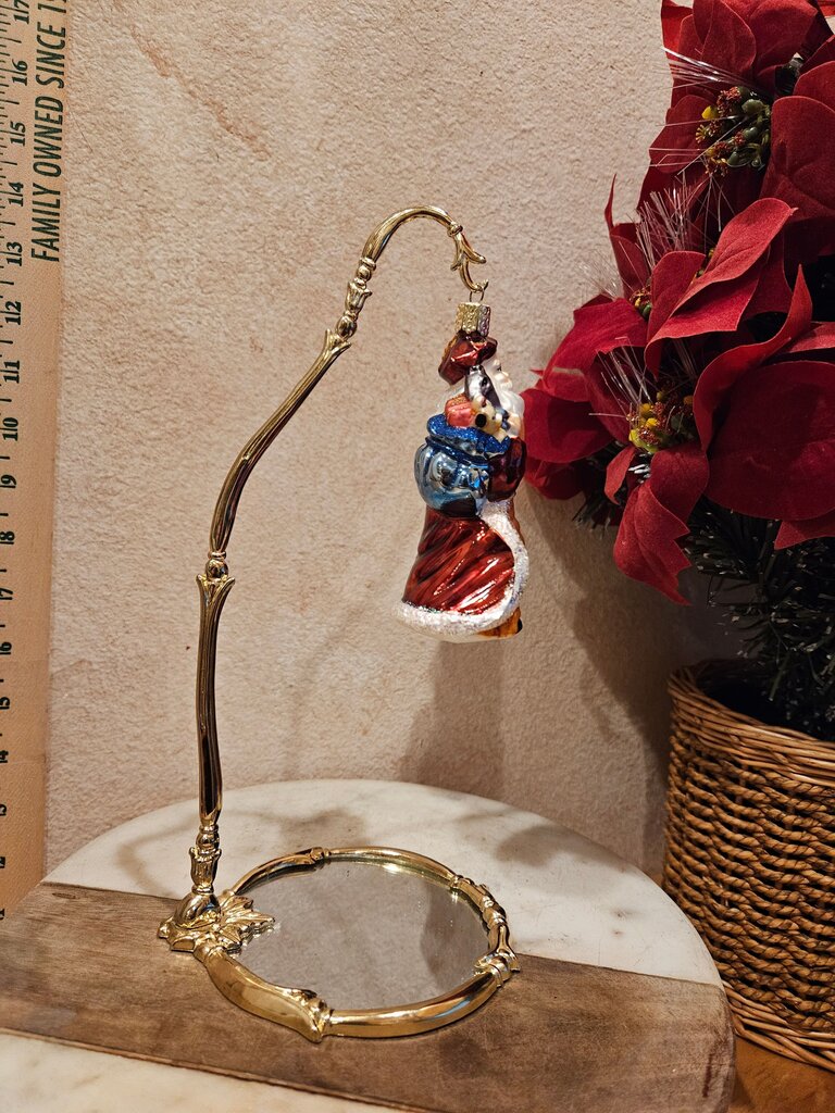 Christmas Glass Santa Ornament