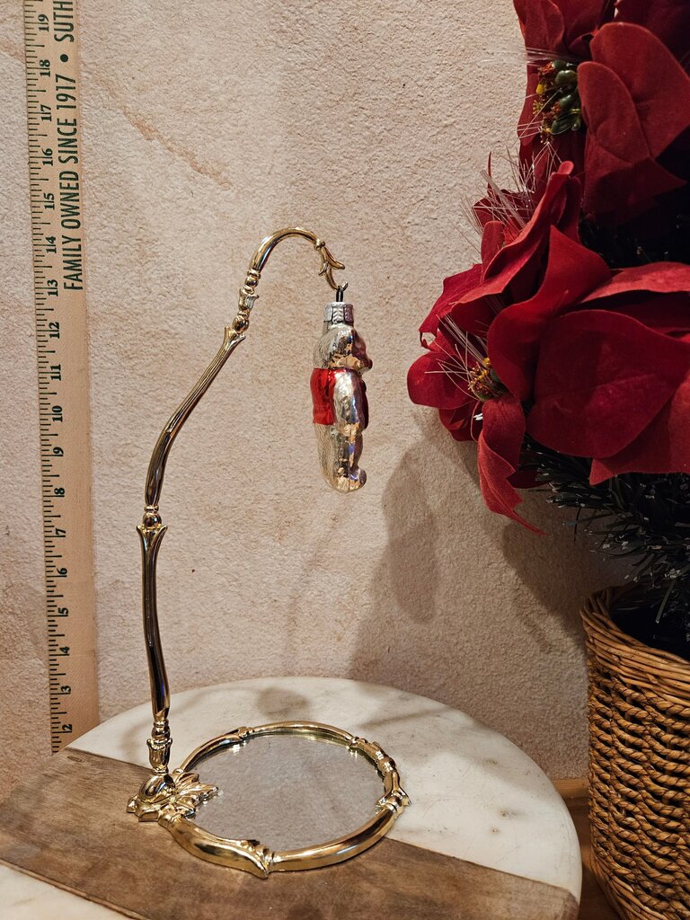 Silver Teddy Bear Christmas Ornament