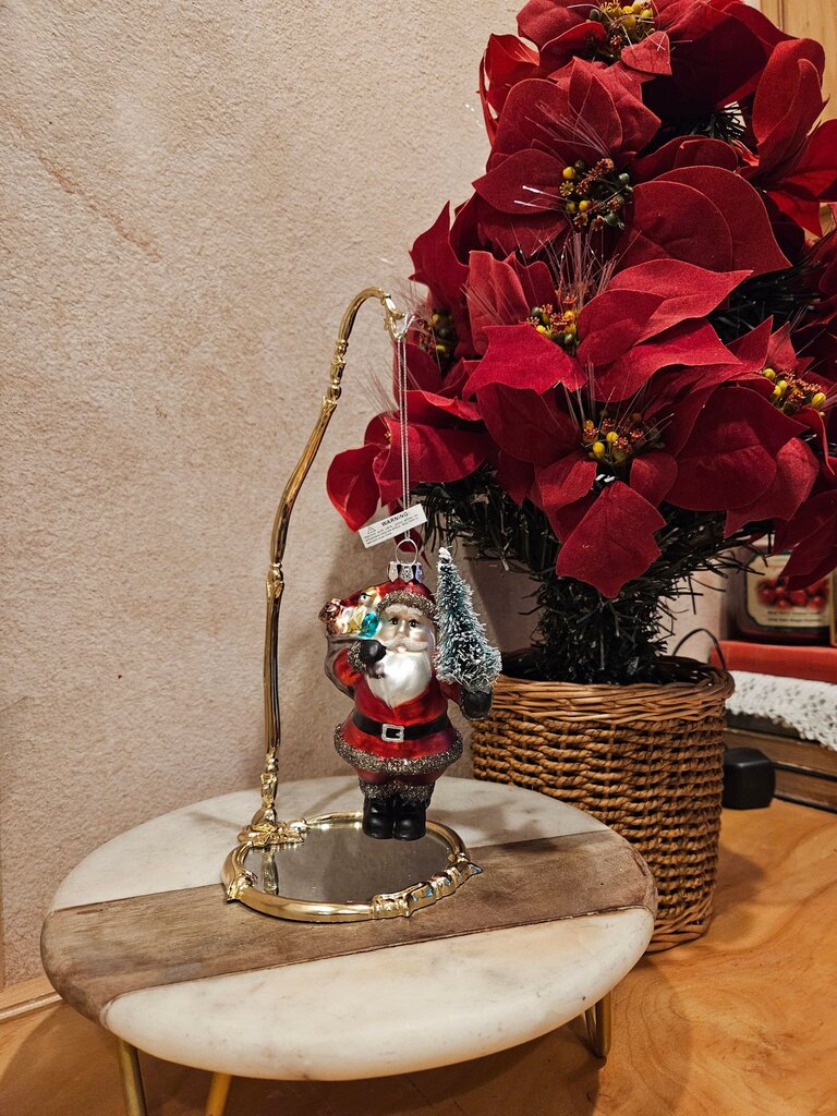 Christmas Santa Claus Ornament with Tree