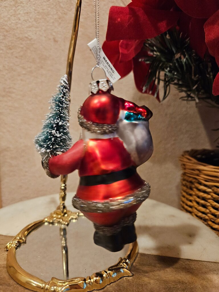 Christmas Santa Claus Ornament with Tree