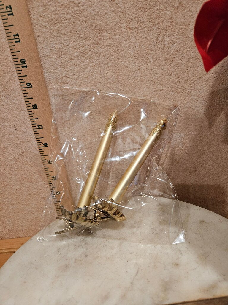 Gold Decorative Candle Holders with Candles