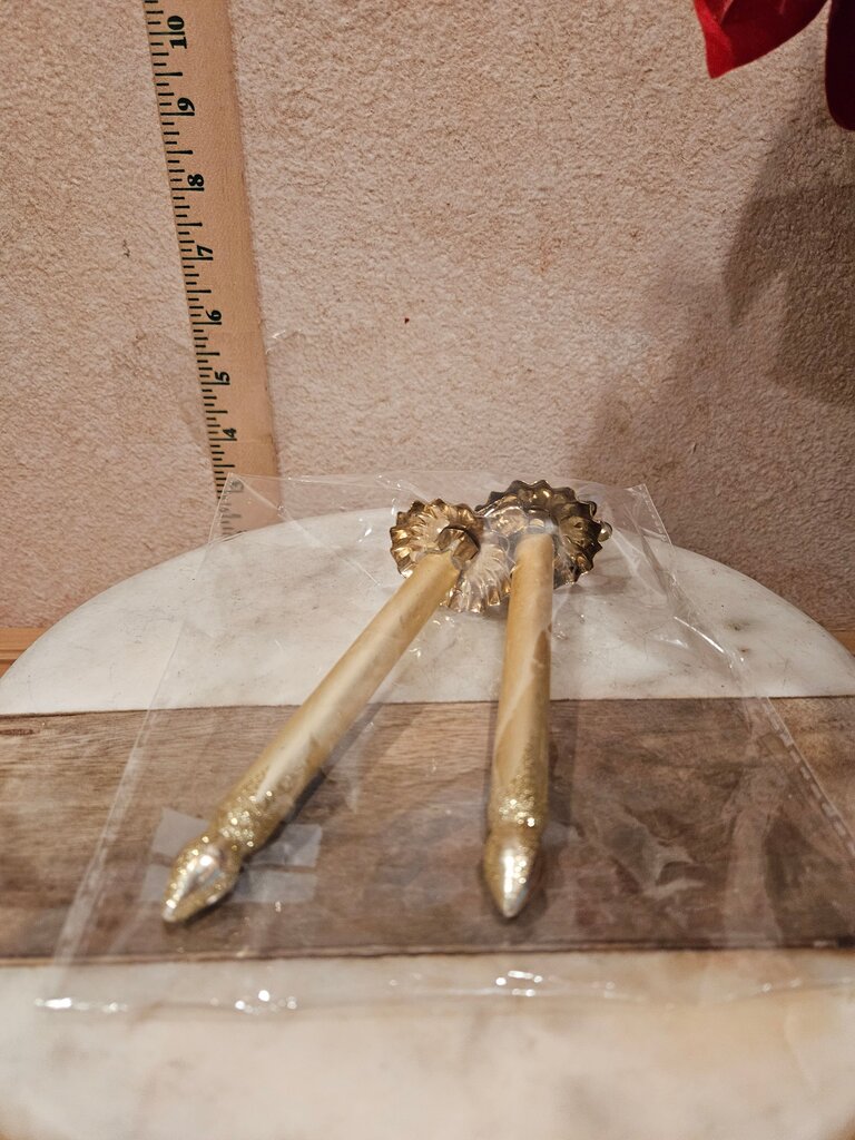 Gold Decorative Candle Holders with Candles