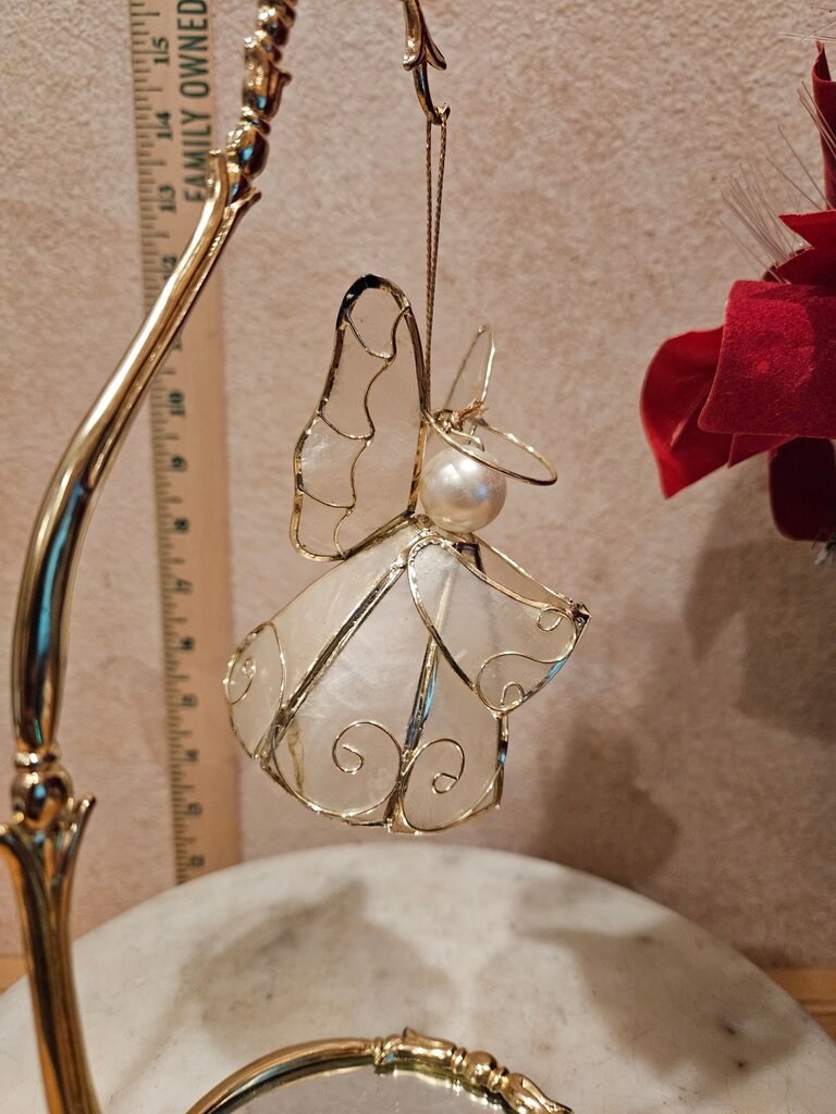 Decorative Angel Figurine with Mirror Base