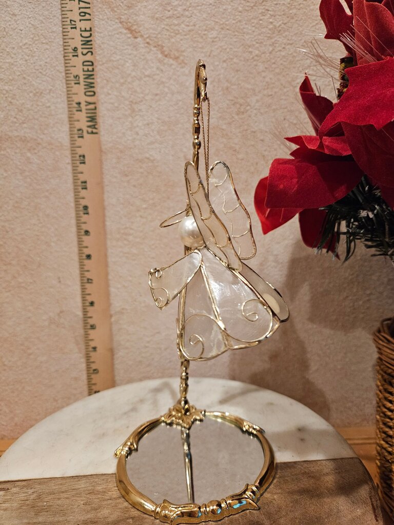 Decorative Angel Figurine with Mirror Base
