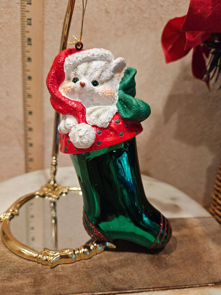 Christmas Cat Stocking Ornament