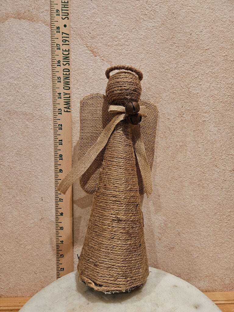 Burlap Angel Tree Unique Topper or A Standalone Piece Jute Angel Farmhouse ChristmasDecoration