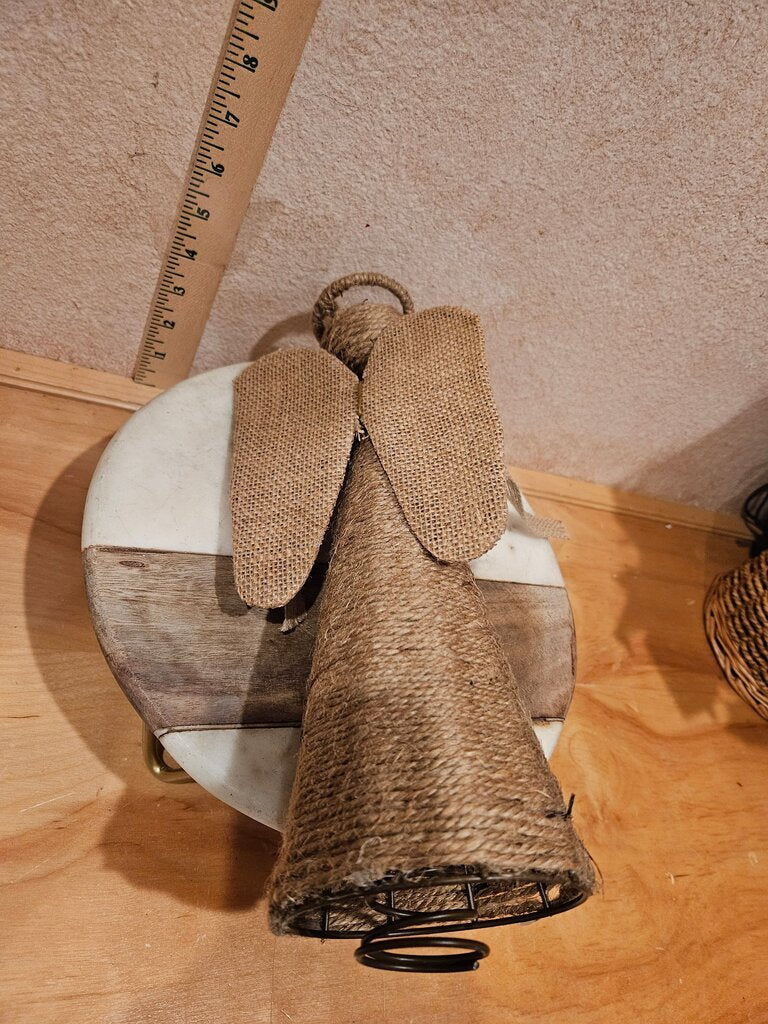 Burlap Angel Tree Unique Topper or A Standalone Piece Jute Angel Farmhouse ChristmasDecoration