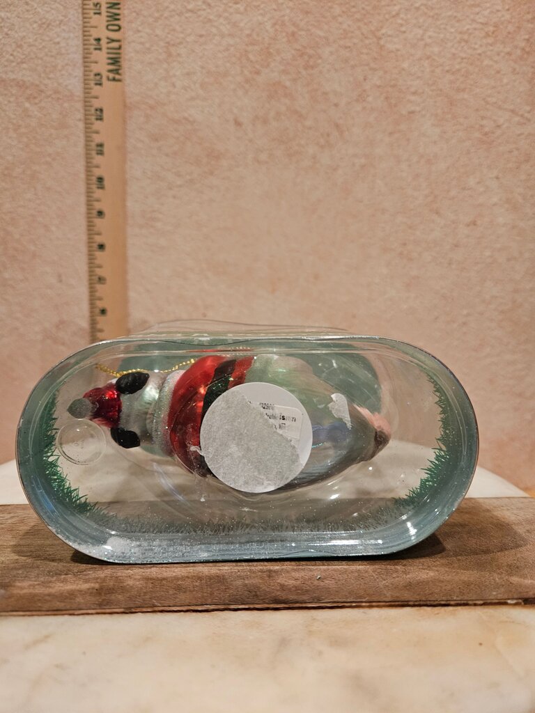 Mcphee Archie Santa Possum Hand-Blown Glass Ornament in box