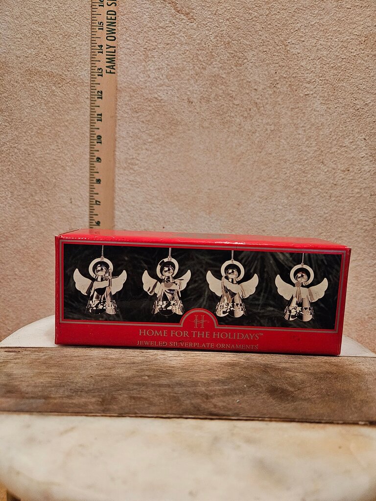 Home for the Holidays Jeweled Silverplate Ornaments