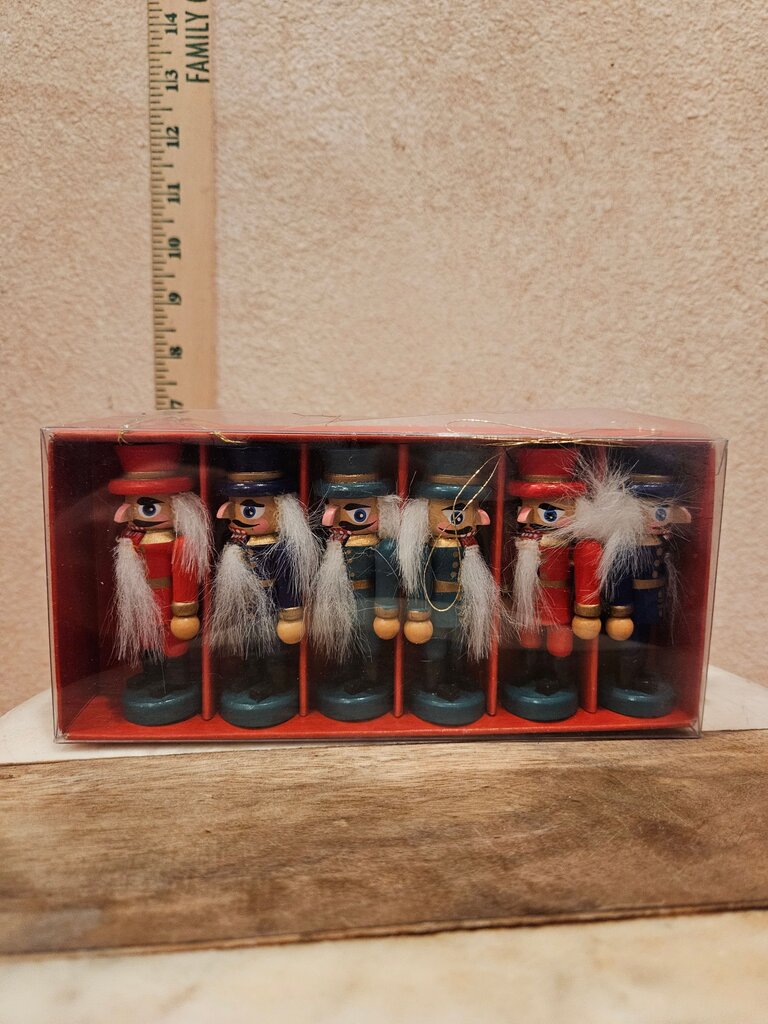 Nutcracker Set Of 6 Ornaments Wooden Soldier Christmas Decoration Holiday Grandmacore