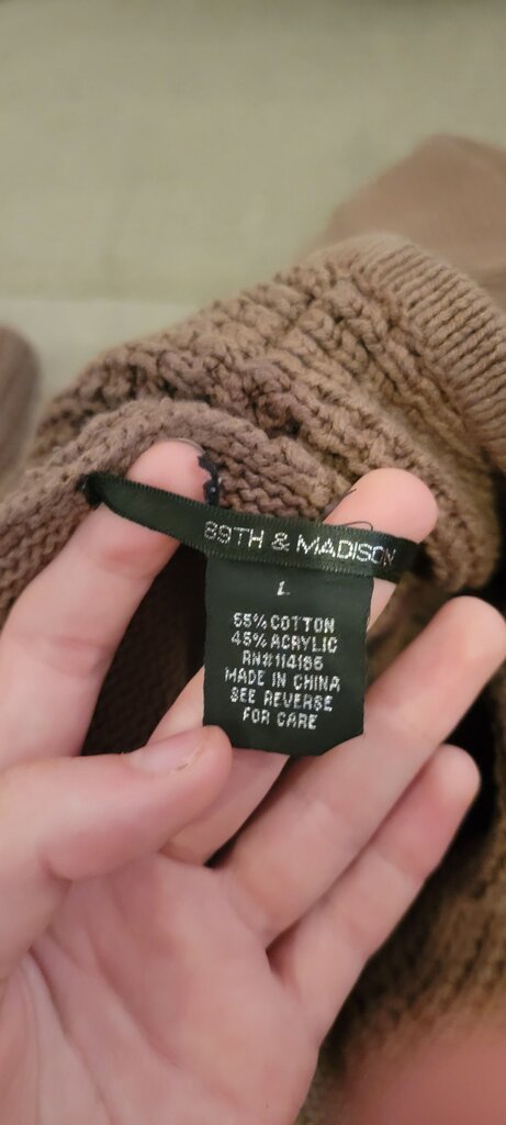 Brown Knit Cardigan by 89th & Madison