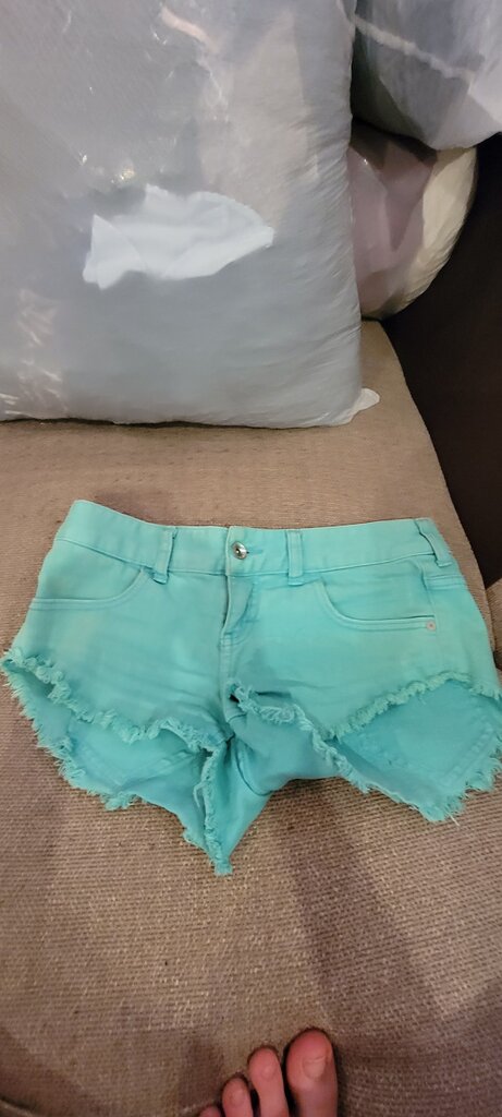Billabong Women's Aqua Green Denim Shorts
