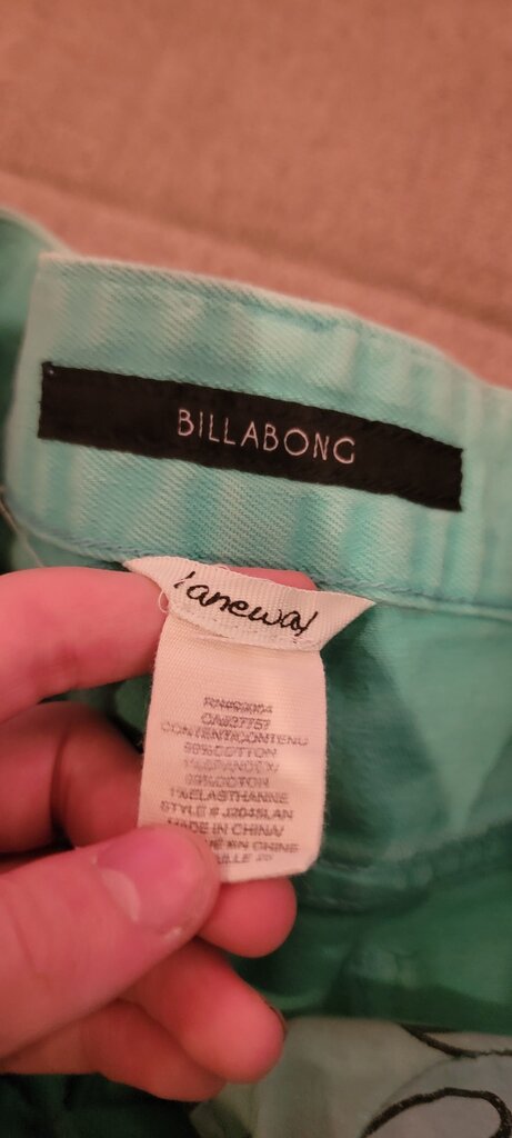 Billabong Women's Aqua Green Denim Shorts