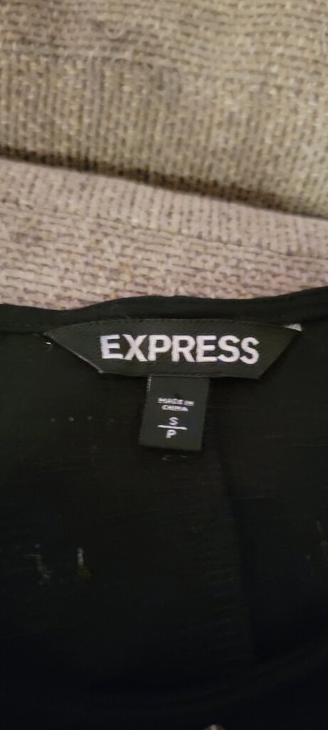 Express Black Metallic Sequin Cocktail Dress Small Petite Aztec off the shoulders w Geometric Pattern