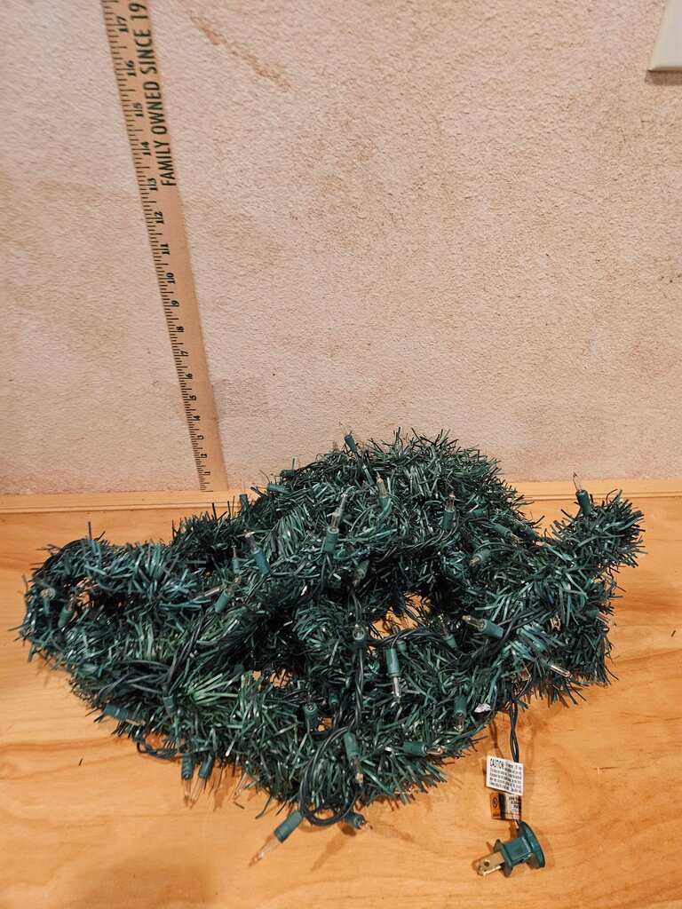 Green Christmas Garland with Tree Lights