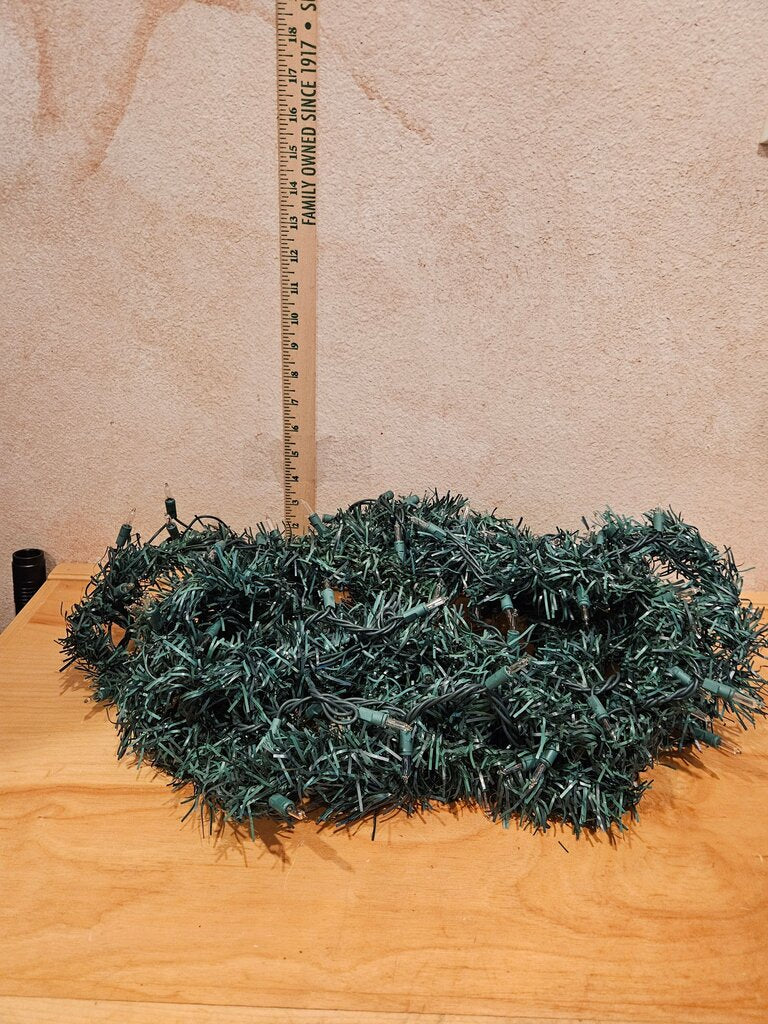 Green Christmas Garland with Tree Lights