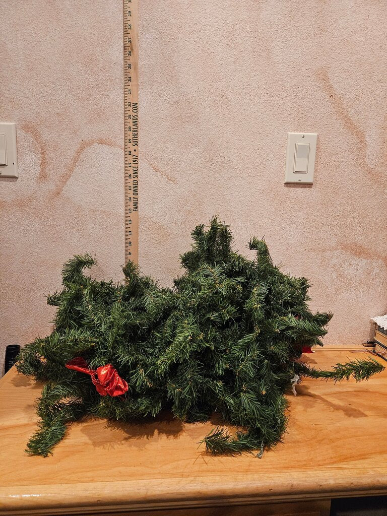 6' Artificial Christmas Garland w Red Flowers