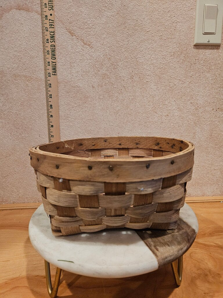 Basket, Small As Is w/o Handle, Vintage, Authentic Handwoven plant holder decor
