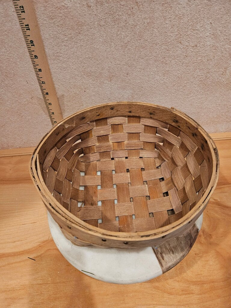 Basket, Small As Is w/o Handle, Vintage, Authentic Handwoven plant holder decor
