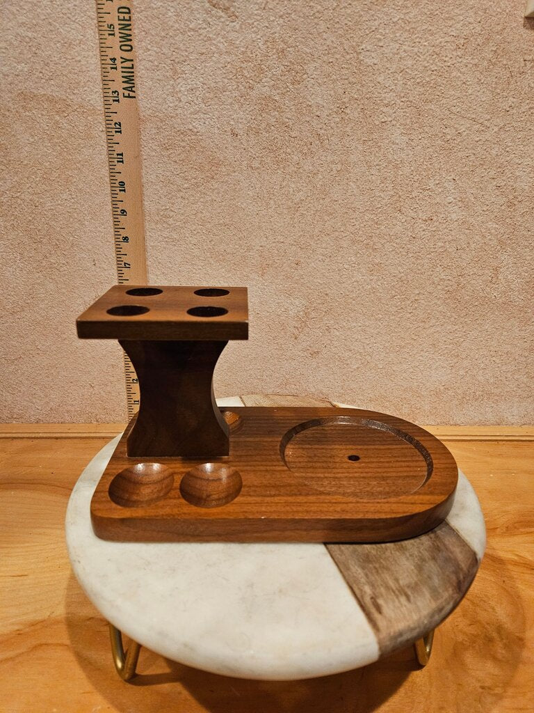 Vintage FAIRFAX Wooden 4 Pipe Stand Rack, utensil organizer, display Holder