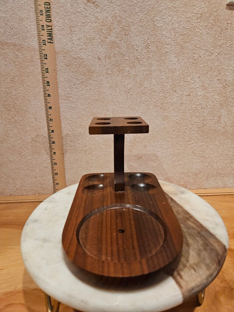 Vintage FAIRFAX Wooden 4 Pipe Stand Rack, utensil organizer, display Holder