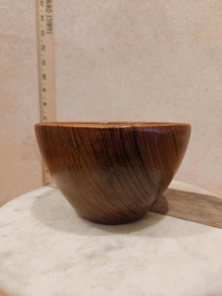 Vintage DANISH Style, MCM MODERN Teak wood Mid Century SCULPTURAL Wooden Bowl trinket dish