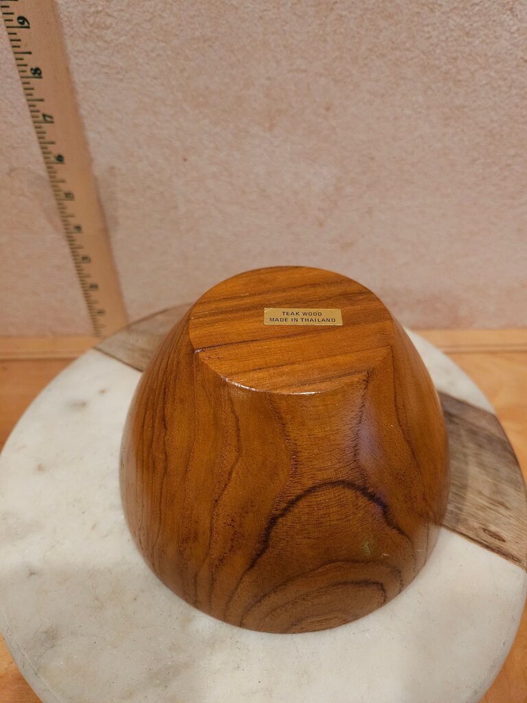 Vintage DANISH Style, MCM MODERN Teak wood Mid Century SCULPTURAL Wooden Bowl trinket dish