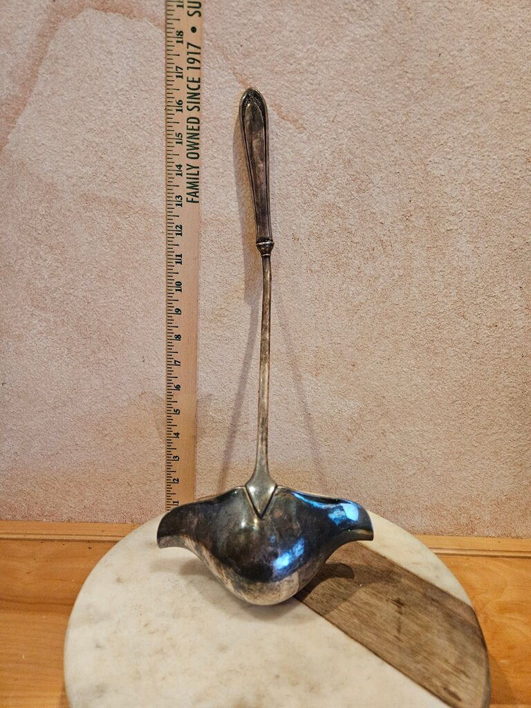Vintage MCM Silver plate soup Ladle / Punch Server Double pour spouts tableware