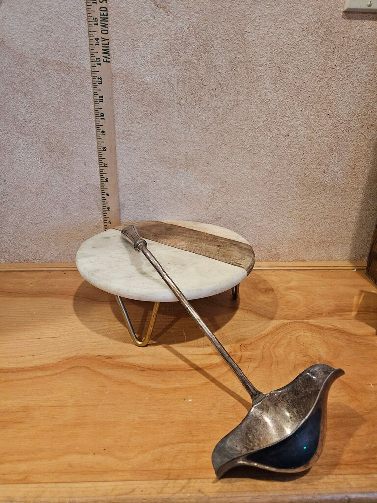 Vintage MCM Silver plate soup Ladle / Punch Server Double pour spouts tableware