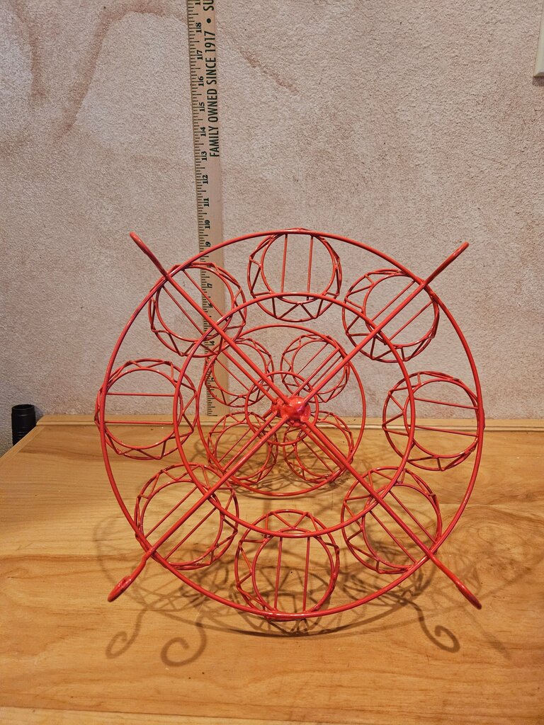 Red Multi-Tier Wire Basket Metal CUPCAKE STAND 2 Tier Holds 12 Dessert Holder Muffin Wedding Tower Ornament Display Stand