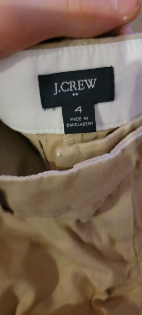 J Crew Shorts Womens 4 Beige Flat Front Chino Twill Comfort Solid Beach Summer