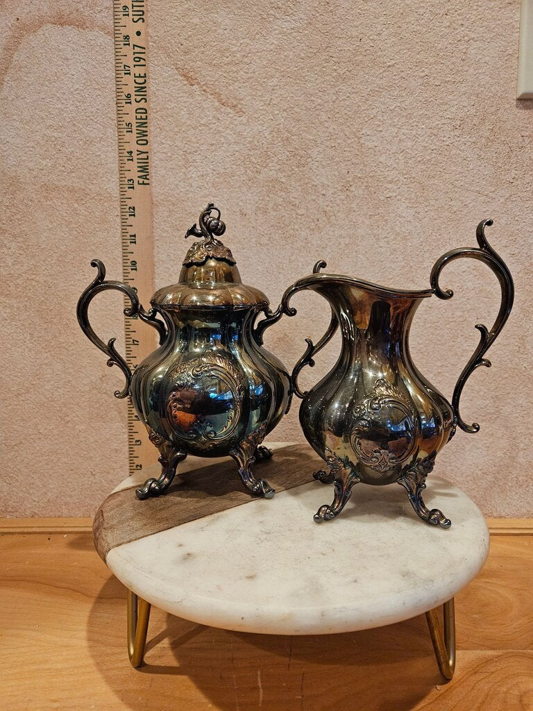 Georg Jensen Silver Plated Creamer and Sugar Set