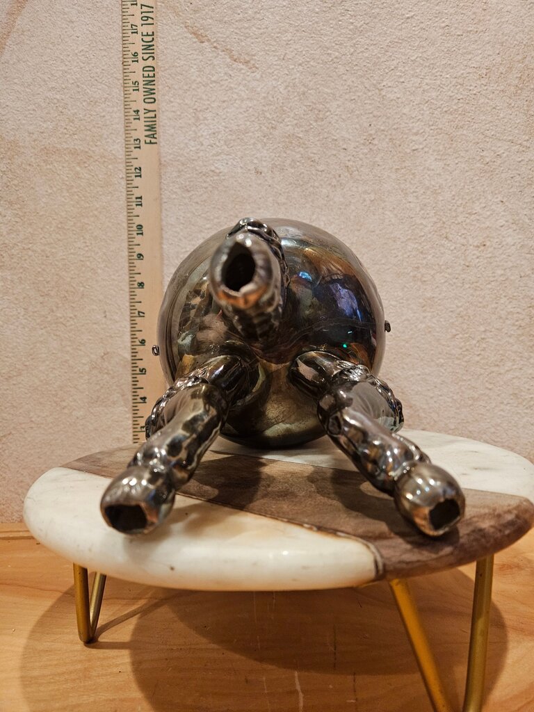 Antique Japanese Edo / Meiji Period? Decoration Incense Burner Vase w Lion Pedestal Feet Dry Flower Vessel