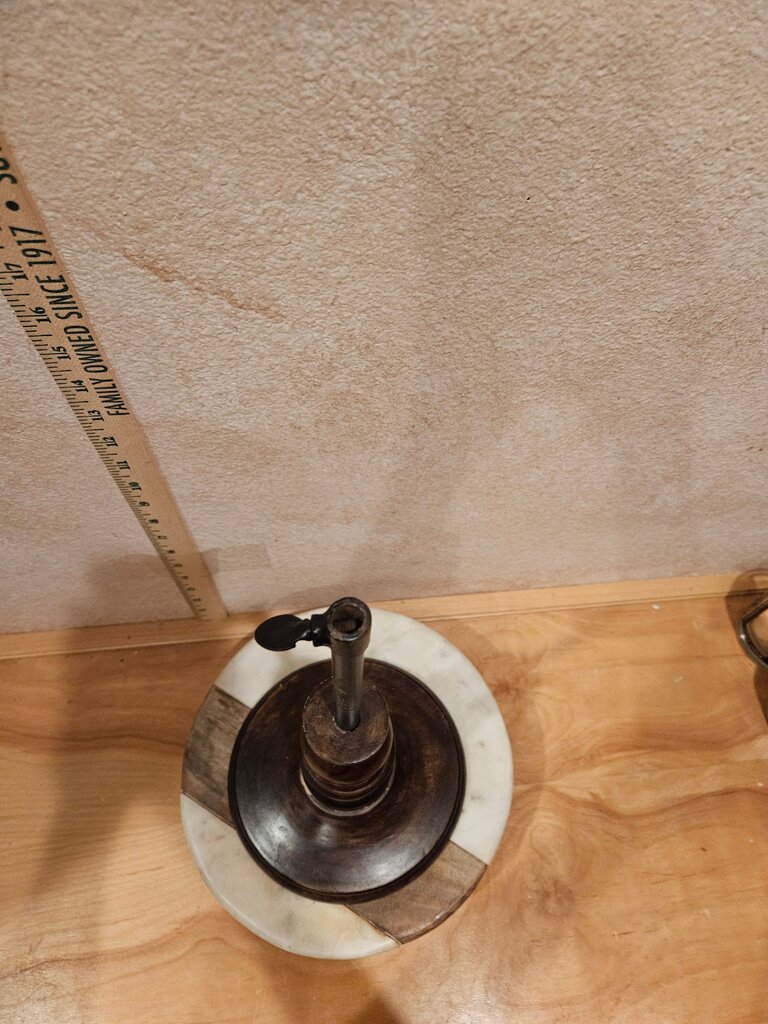 Vintage Empire Silver Adjustable Metal Stand base Circa 1940’s re-purpose sign holder, hat riser, display stand
