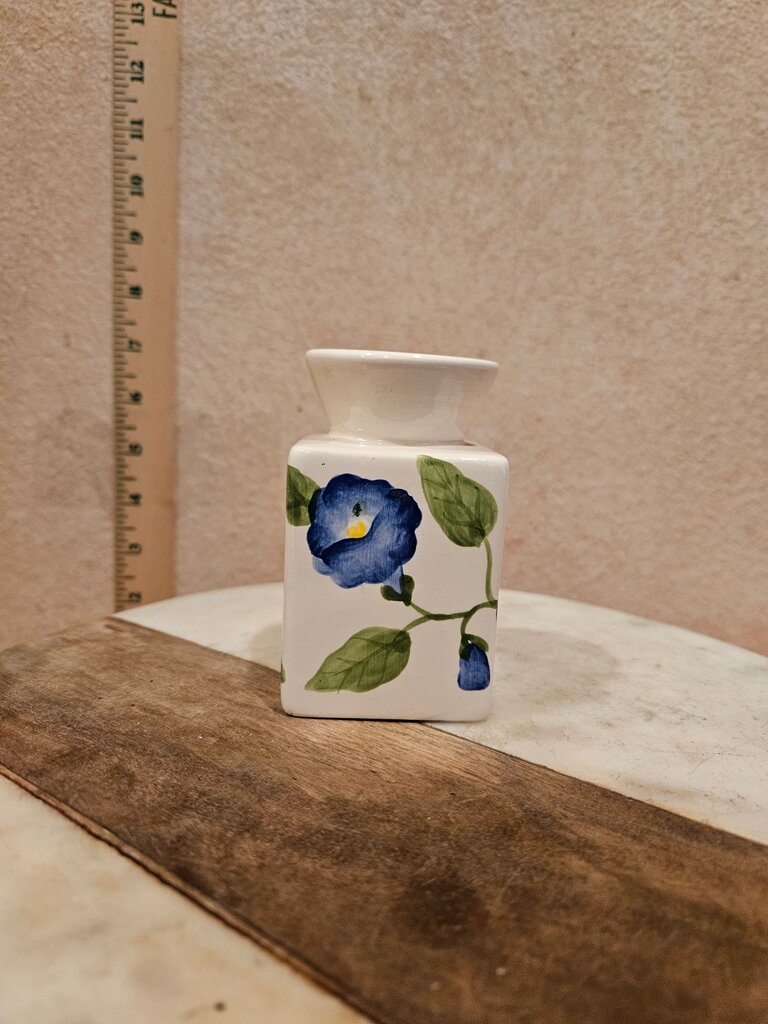 Hand Painted LA SPEZIA Design Vase Utensil Crock Terra Cotta