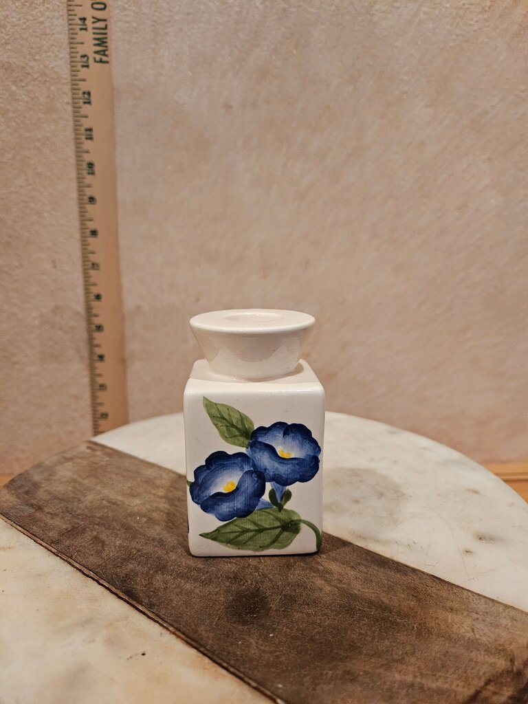Hand Painted LA SPEZIA Design Vase Utensil Crock Terra Cotta