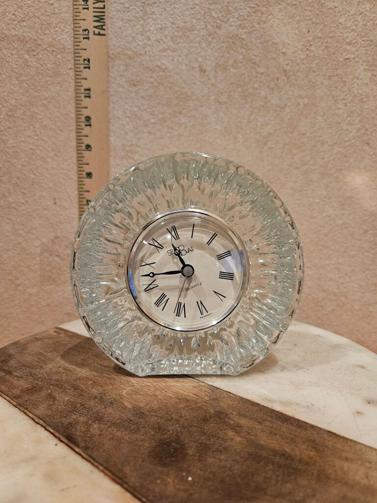 Vintage Crystal Clock Paperweight Studio Nova Germany