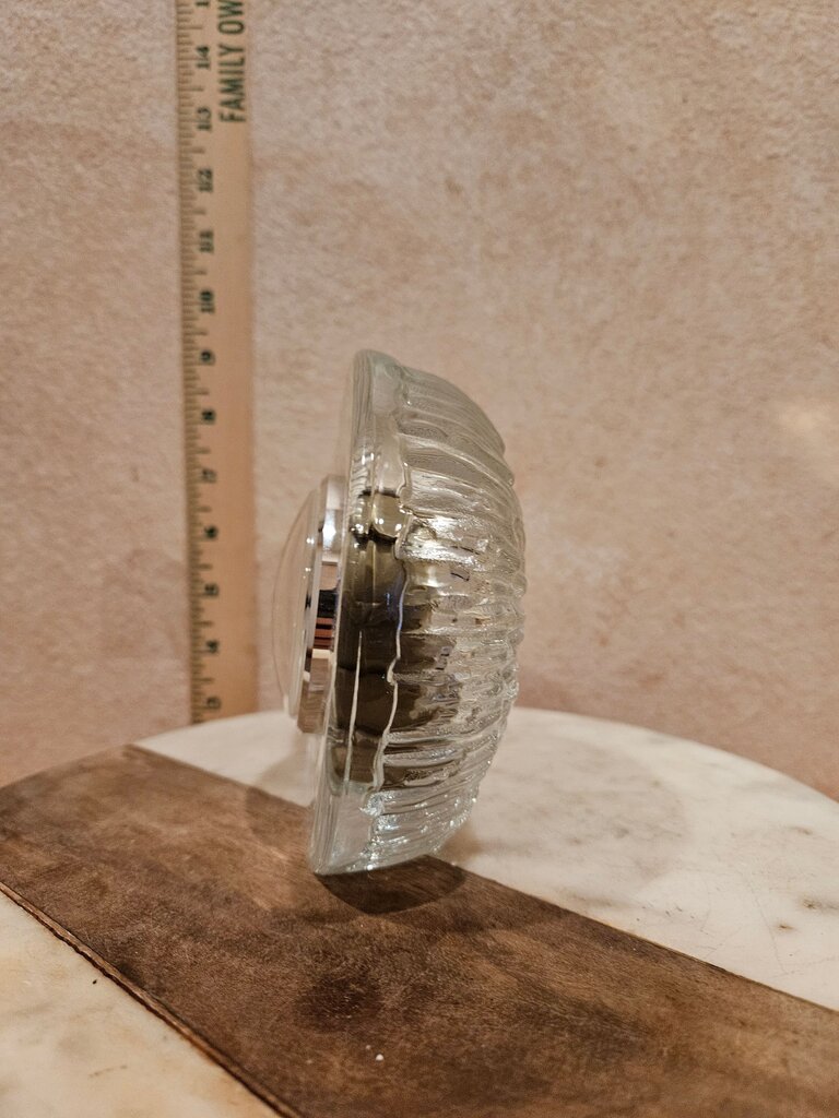 Vintage Crystal Clock Paperweight Studio Nova Germany