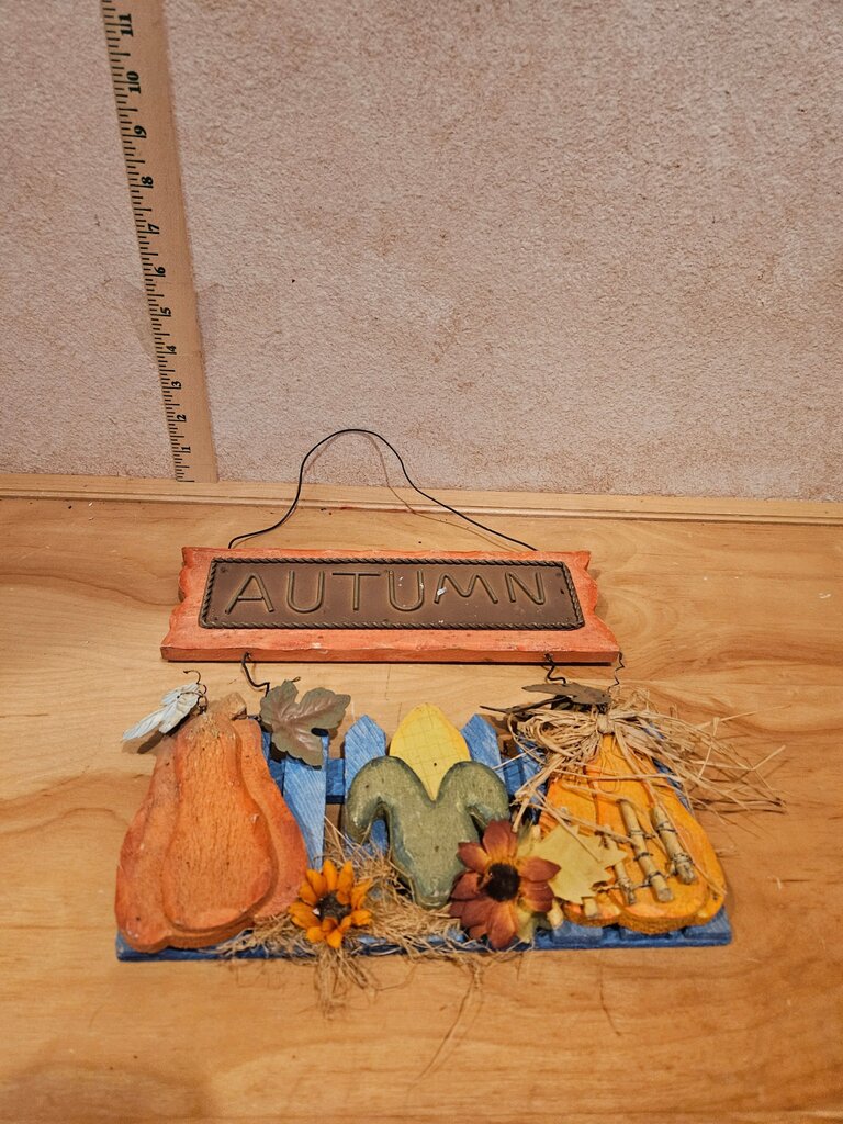 Fall Pumpkin Sign Wood Rustic Fall Decorations Autumn Decorative Wall Sign