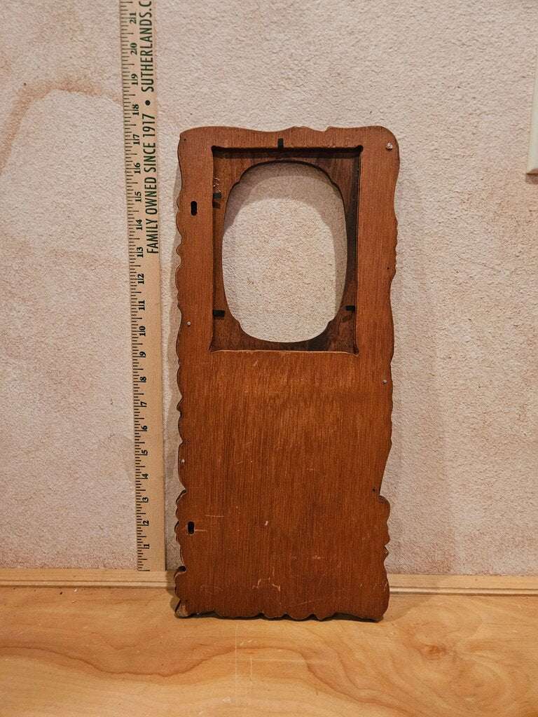 Vintage Solid Carved Mahogany Photo Frame Holds 4x6"God Bless Our Family Wooden Frame