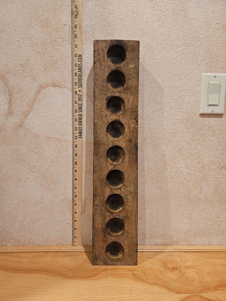 Vintage Hammered Wood Sugar Mold Style Wooden Tealight Candle Holder centerpiece display