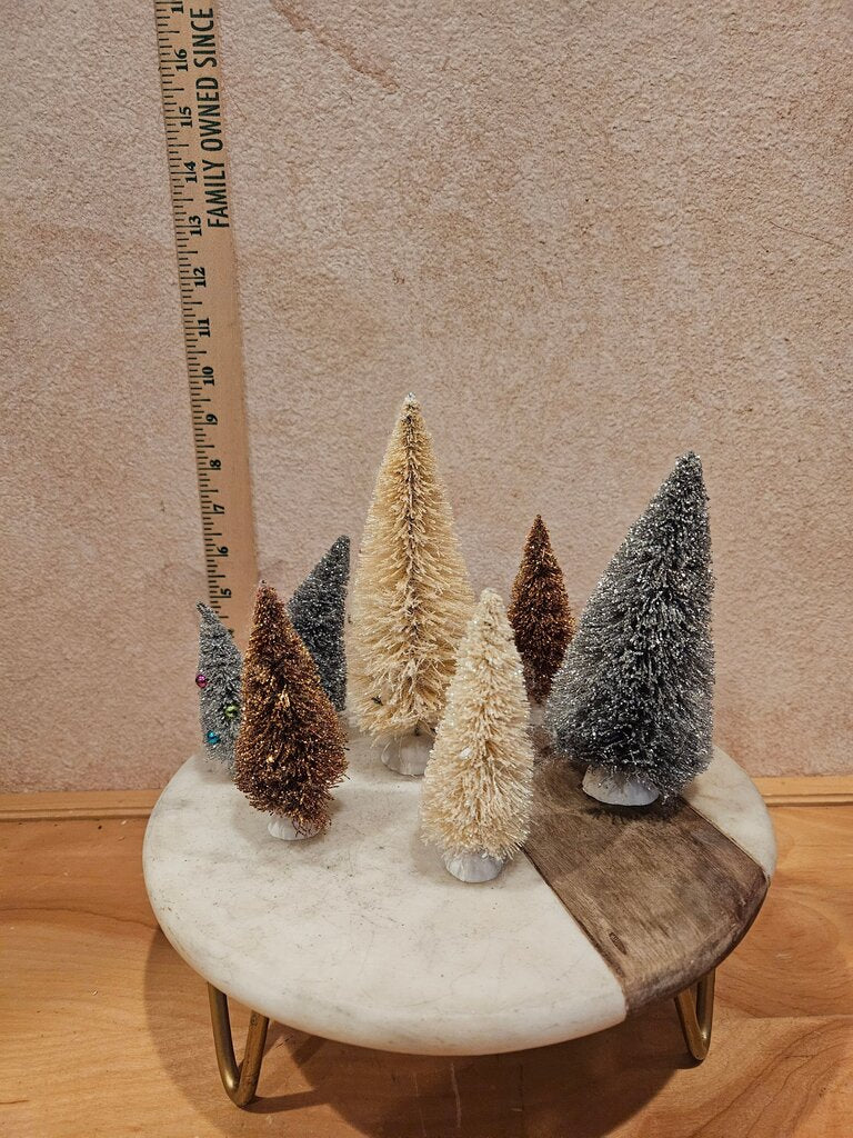 Vintage Miniature Bottle Brush Trees Set