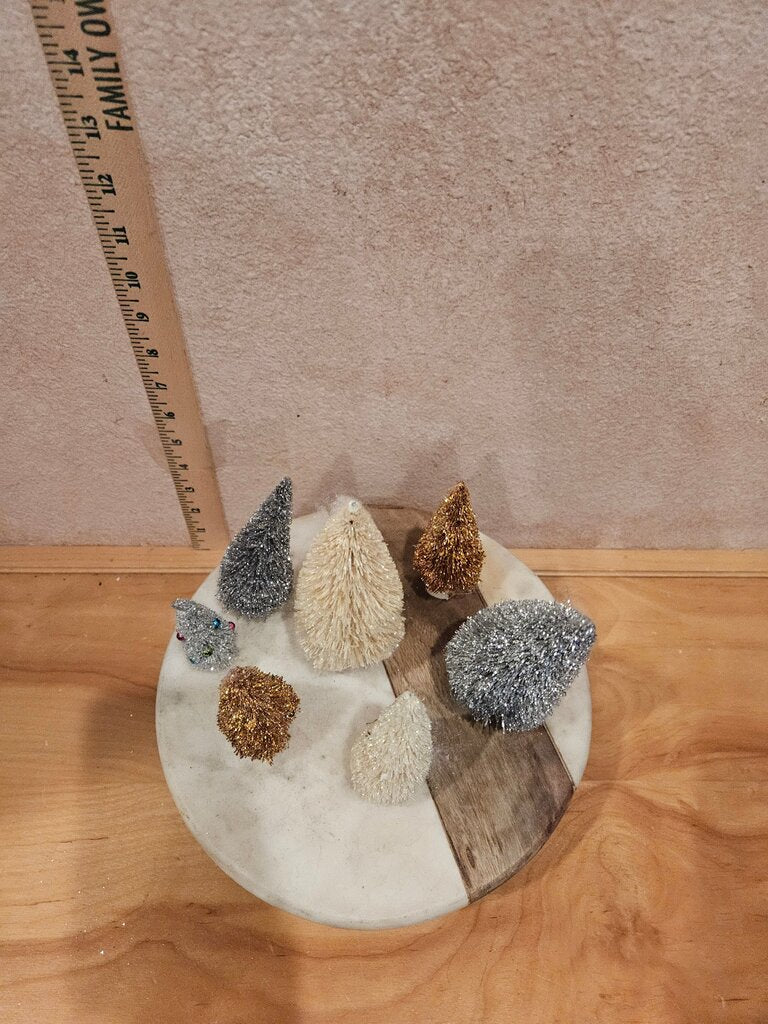 Vintage Miniature Bottle Brush Trees Set