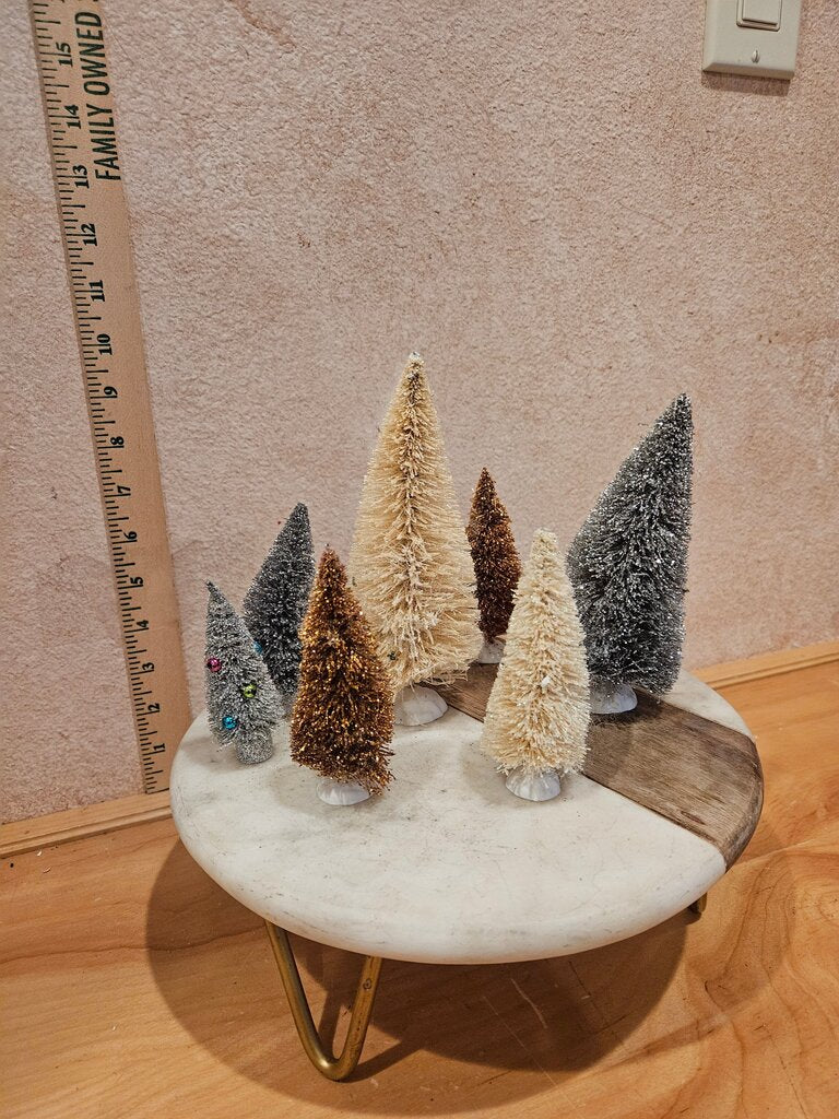 Vintage Miniature Bottle Brush Trees Set