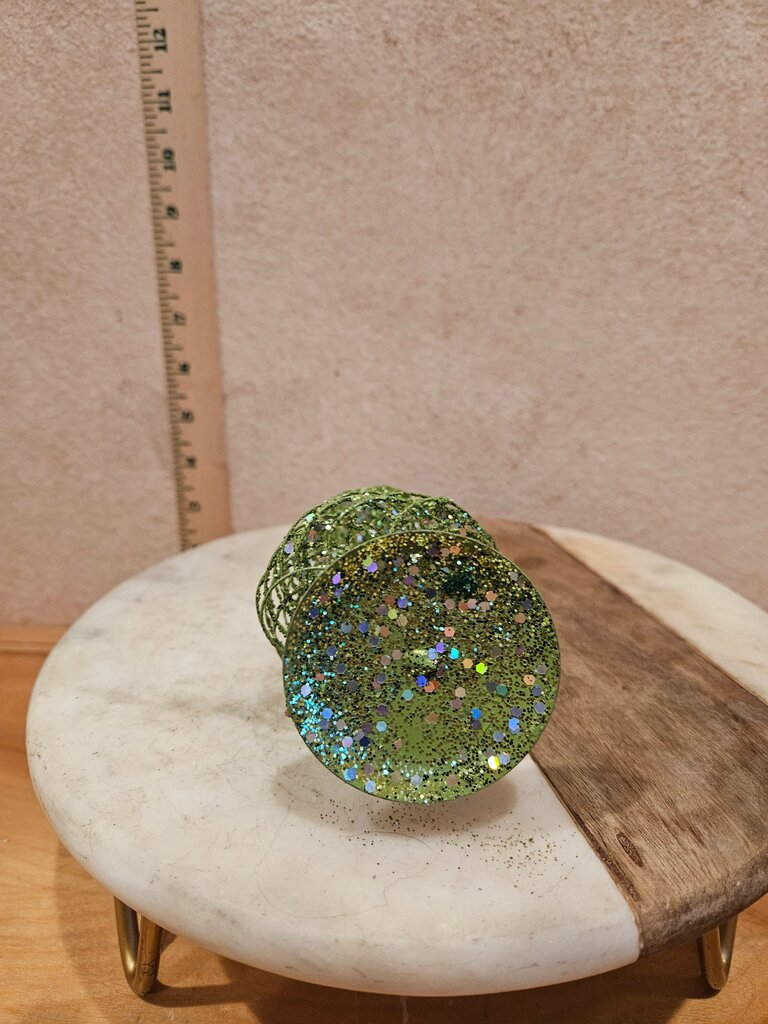 Pier 1 Imports 14.5" Vintage Metal Christmas Spiral Tree, Green Sparkle Painted Holiday Chic