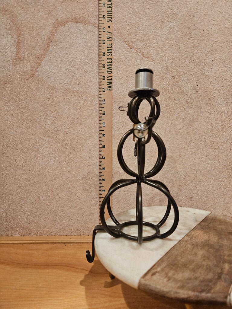Rustic Farmhouse Country Christmas Black Wrought Iron Metal Snowman Stocking holder, sign holder, mantle decor