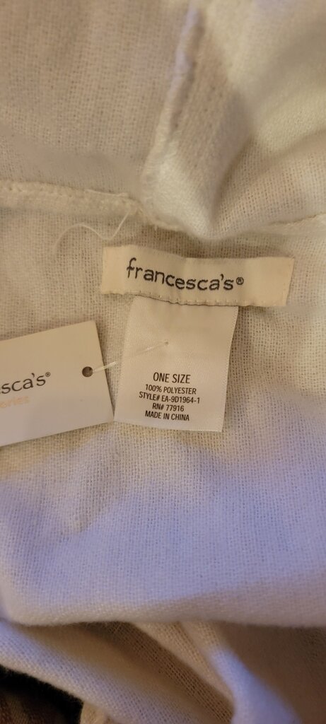 Francesca's Poncho Style Wrap with Geometric Print