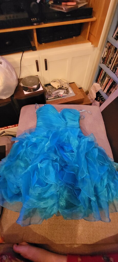 Girls' Blue Ruffled Dress
